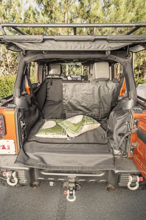 Jeep Wrangler JK Unlimited Cargo Cover - Rear - Rugged Ridge - C3 with Subwoofer - `07-`14